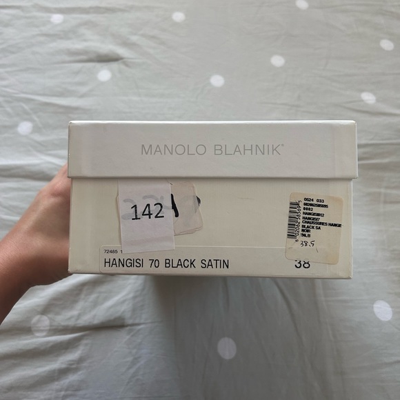 Manolo Blahnik Hangisi in Black Satin - Picture 2 of 6